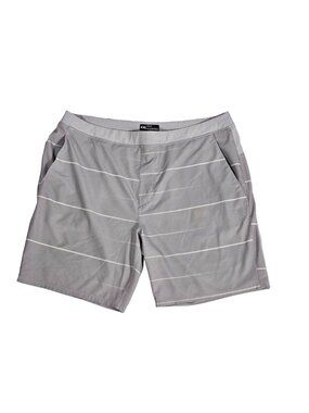 Hurley Swim Board Shorts Size XXL Light Gray White Stripes Mens
